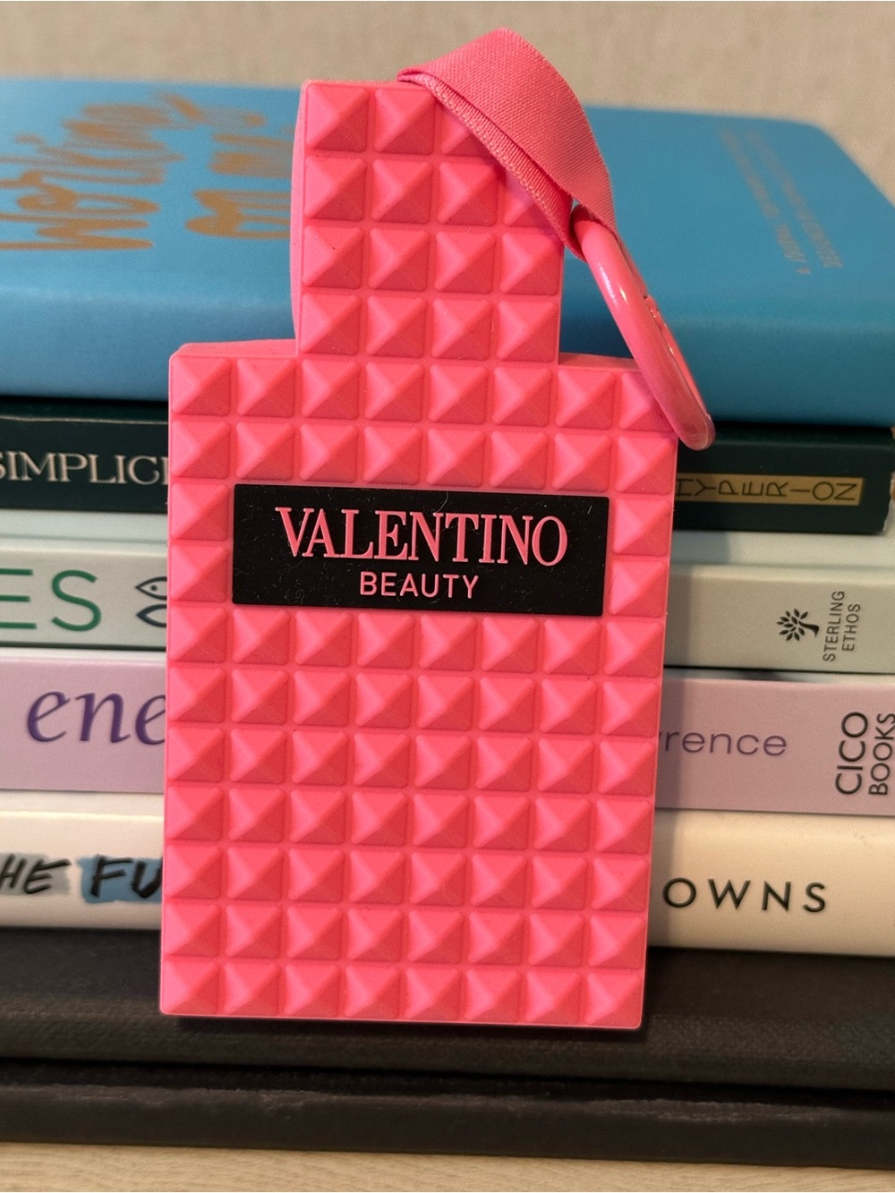 Valentino Beauty Pink Studded Silicone KeyChain or Bag Charm with Game